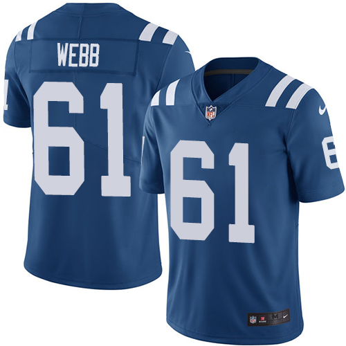 Indianapolis Colts #61 Limited Webb Royal Blue Nike NFL Home Youth Vapor Untouchable jerseys->indianapolis colts->NFL Jersey